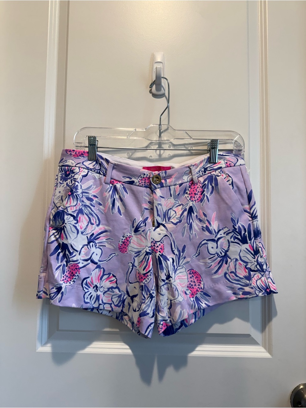 Lilly Pulitzer Floral Callahan Shorts Purple Pink White Size 4